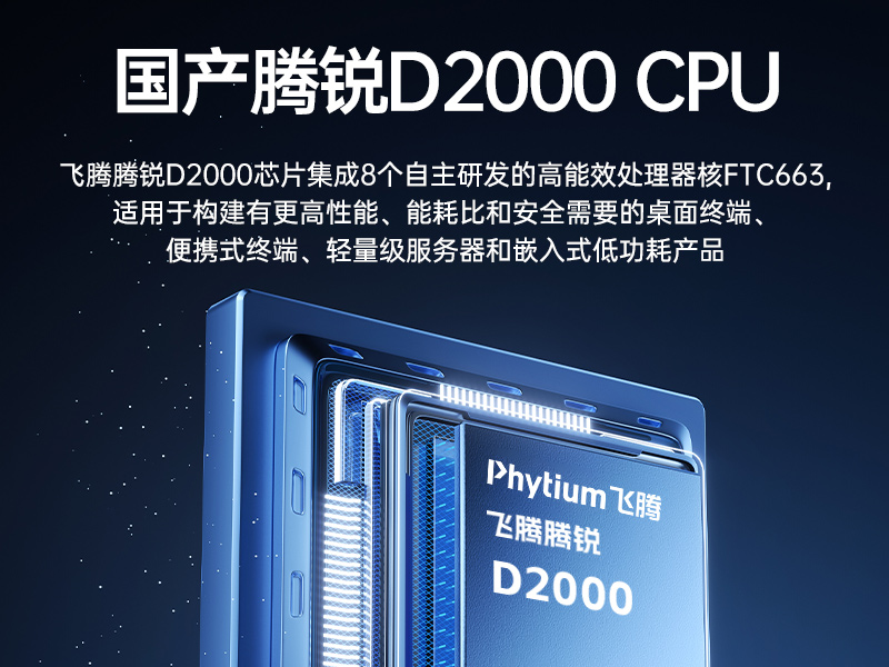 國產(chǎn)飛騰騰銳D2000 CPU|1U上架式工控機(jī)|DT-14502-TD2KMB